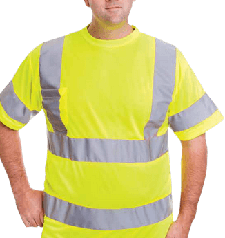 High Vis Cotton Comfort Short Sleeved T-Shirt, Class 3, TS183R 1 PC814-Cotton-coveralls-w-reflective-tape