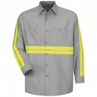 Reflective Industrial Work Shirt (Long Sleeve), PLS225 1 two_tone_shirt_front