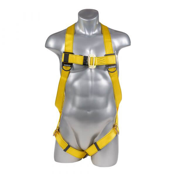 Fall Protection Harness 3pt., Pass-Thru Legs, Back D-Ring 1 harness back d ring front