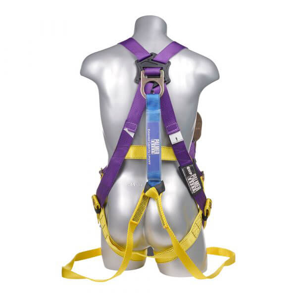 Harness 5PT, Grommet Legs, Back D-Ring, w Dual Lanyard Rebar Hooks 2 harness_back_1
