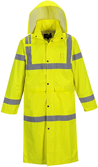 Hi Vis Classic Rain Coat, 48", TH445 1 High Visibility Rain Coat