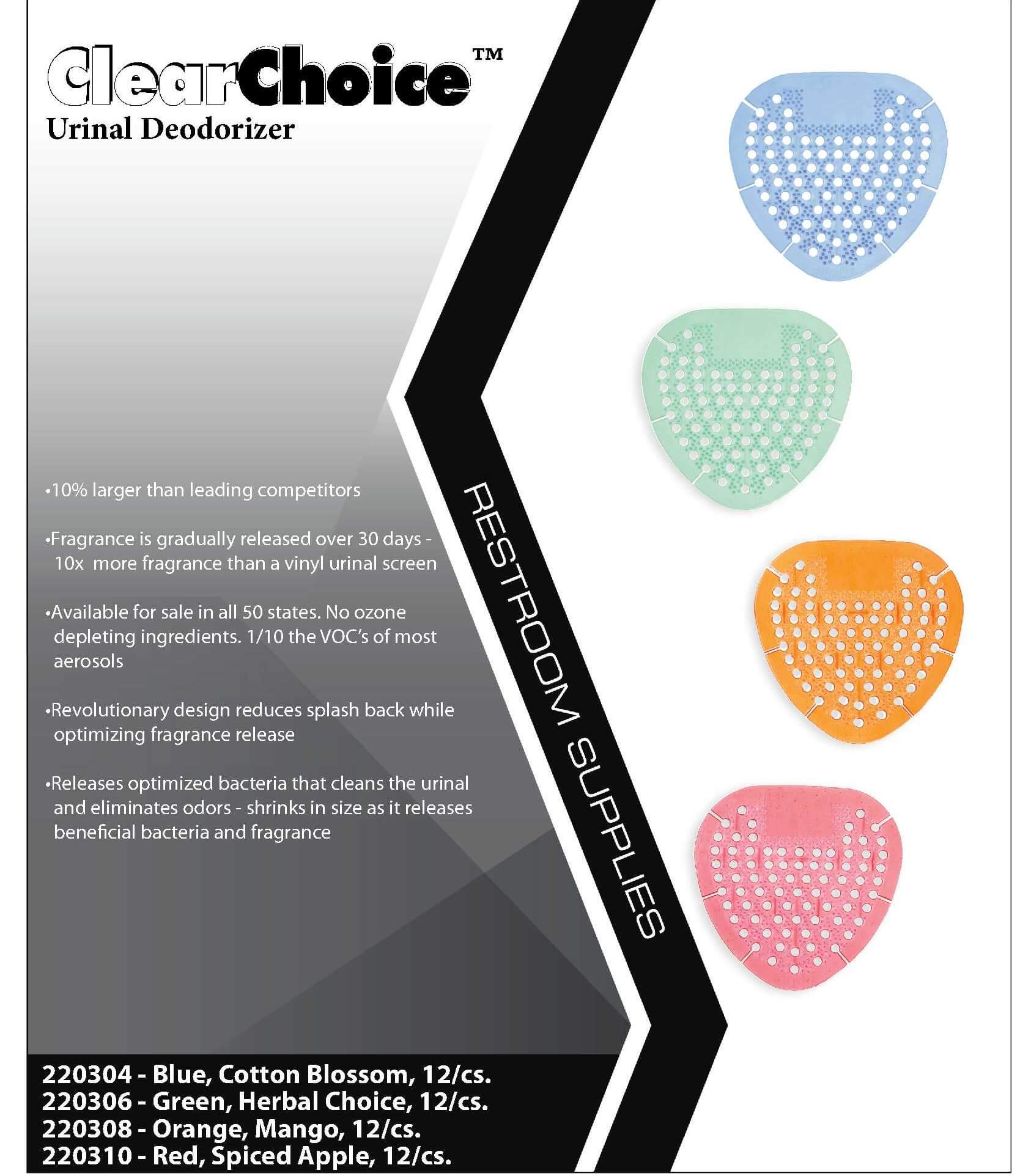 CLEAR CHOICE™ URINAL DEODORIZER 1 220304-310 Clear Choice Urinal Deodorizer