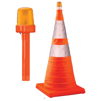 28″ Collapsible Traffic Cone & Optional Light 1 320197 Collapsible Traffic Cone