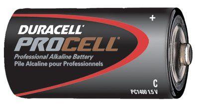 Procell Battery, Non-Rechargeable Alkaline, 1.5 V, C 2 PC1400 Procell C Single Battery