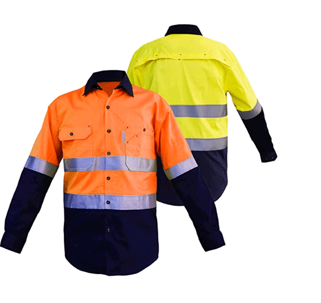 High Visibility Contrast Industrial Work Shirt, PLS335 1 High Visibility Contrast Industrial Work Shirt, PLS335