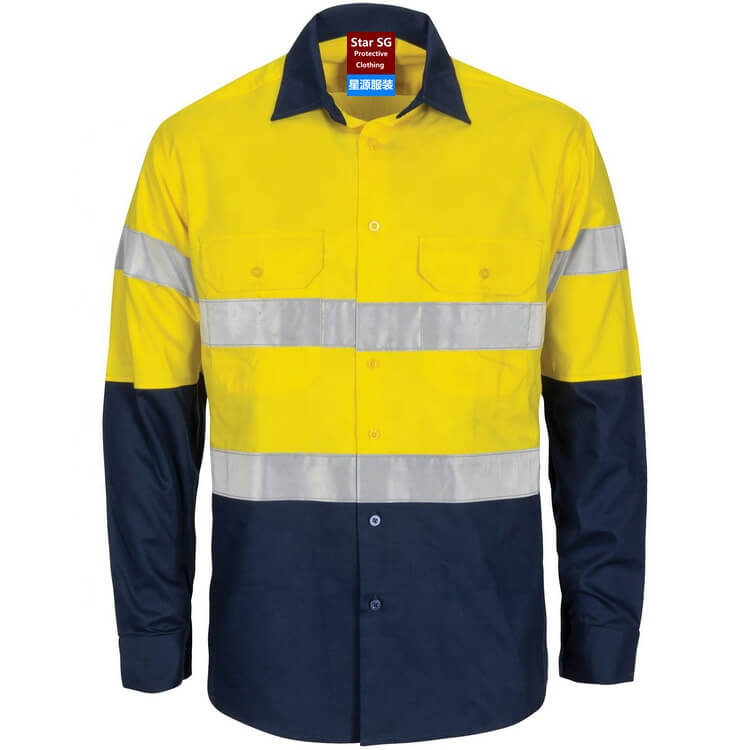 High Visibility Contrast Industrial Work Shirt, PLS335 2 High Visibility Contrast Industrial Work Shirt, PLS335 - Image 2