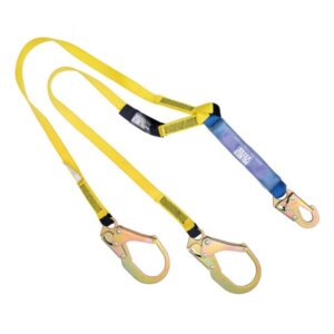 Lanyard 6ft. Shock Absorber, Rebar Hooks, Double Leg, L112211