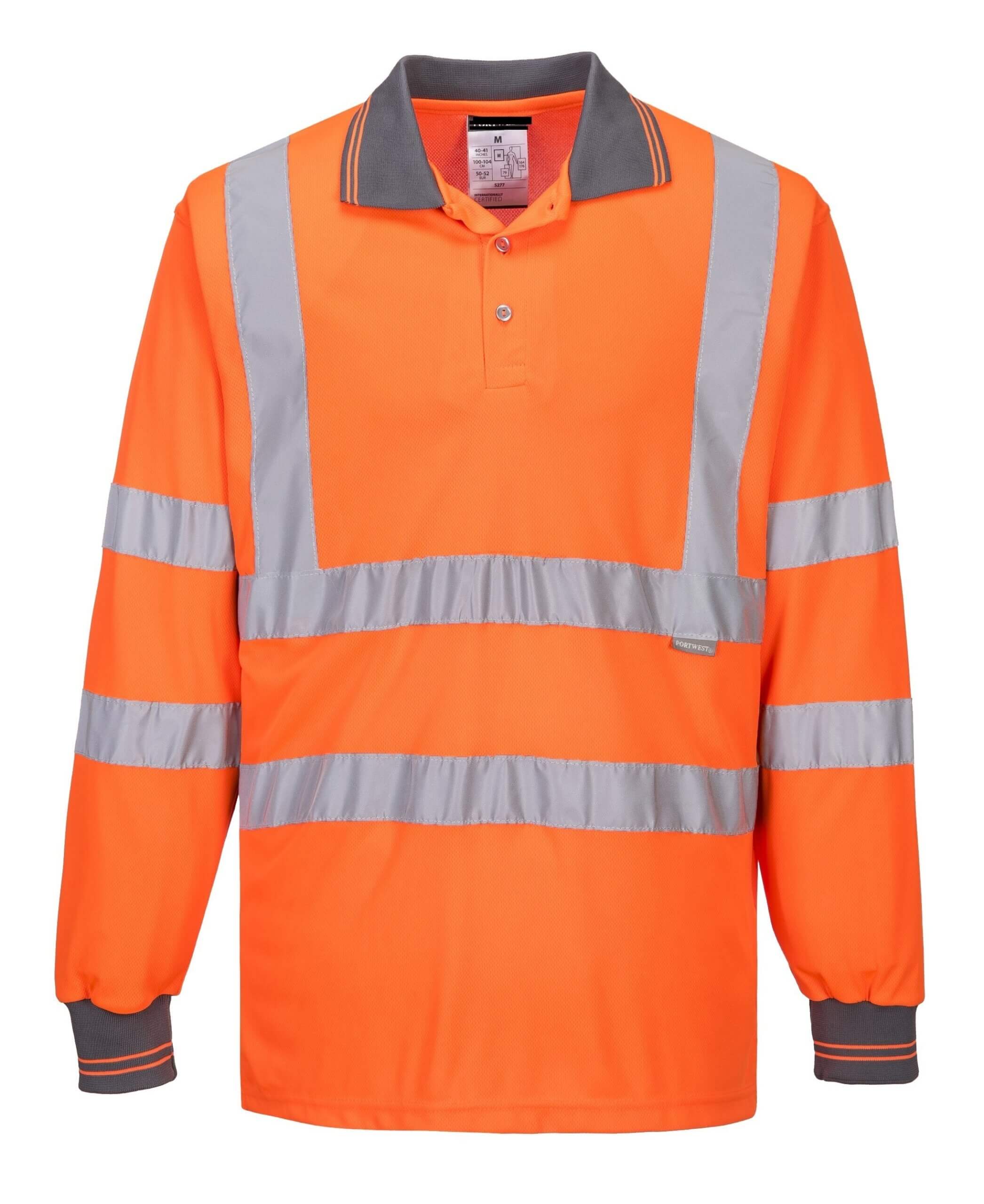 Hi-Vis Long Sleeved Polo Shirt, PS277 1 Hi-Vis Long Sleeved Polo Shirt, PS277