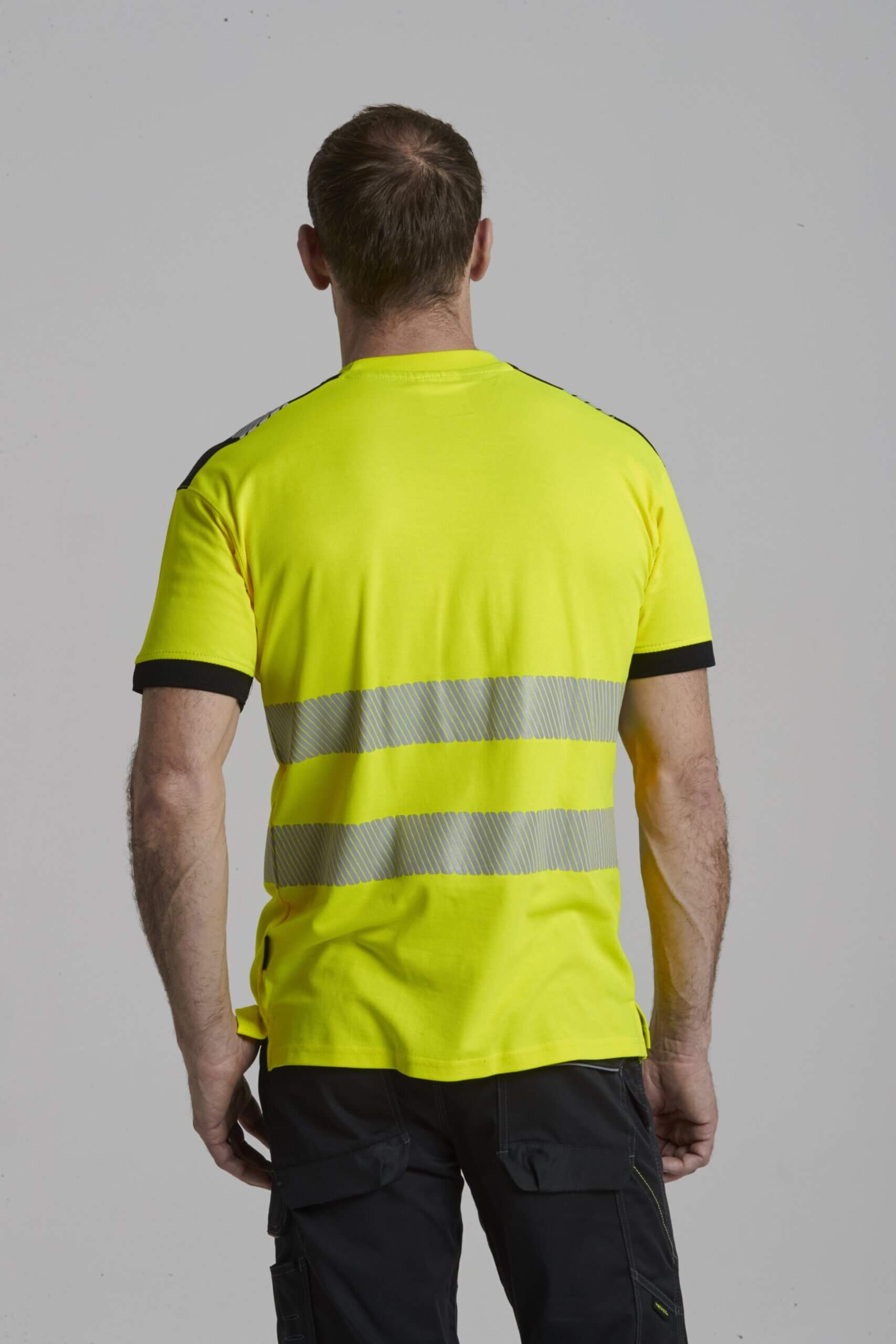 High Visibility Short Sleeve T Shirt with Segmented Reflective Tape 3 High Visibility Short Sleeve T Shirt with Segmented Reflective Tape - Image 3