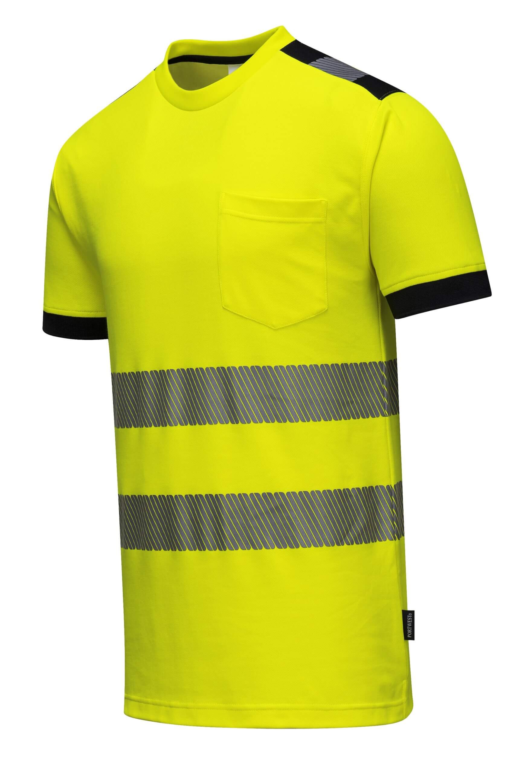 High Visibility Short Sleeve T Shirt with Segmented Reflective Tape 2 High Visibility Short Sleeve T Shirt with Segmented Reflective Tape - Image 2