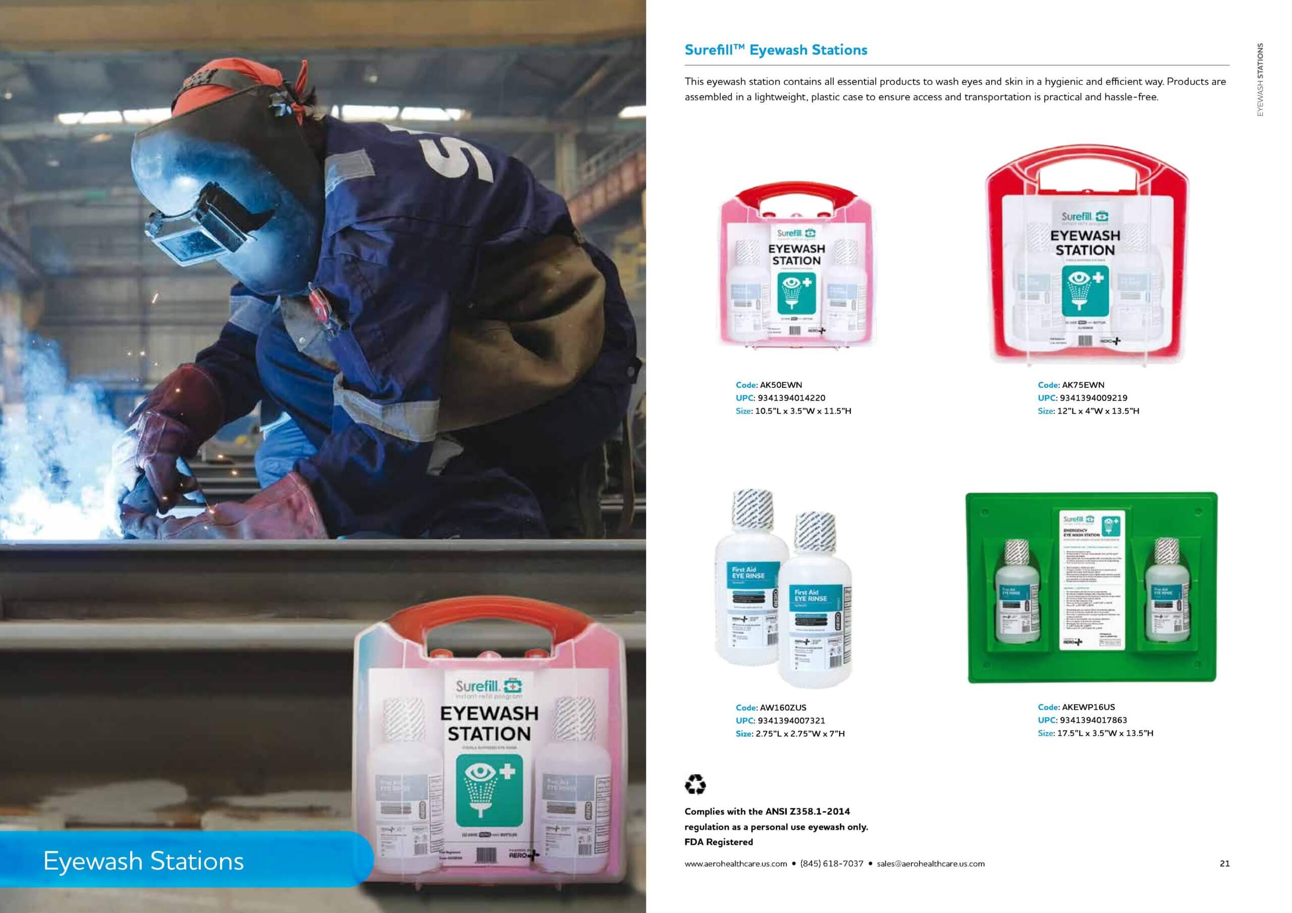 TRYALL SUREFILL Emergency Eyewash Station 75 Series 16 oz kit 1 TRYALL SUREFILL Emergency Eyewash Station 75 Series 16 oz kit